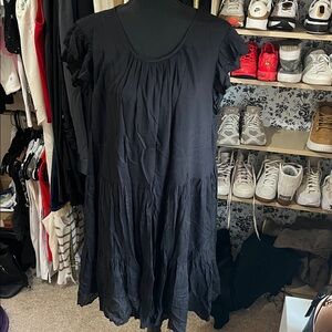 ARITZIA Wilfred Black Ruffle Sleeve Mini Dress